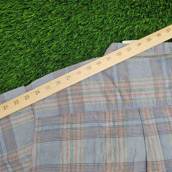 Vintage LEVIS Poplin Button Shirt Large 22x30 Blue Western - Picture 3 of 13